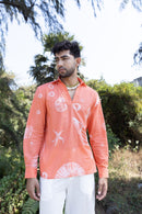 anushé pirani Recycled Cotton Men Tangerine Shirt