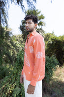 anushé pirani Recycled Cotton Men Tangerine Shirt