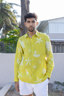 anushé pirani Recycled Cotton Men Cyber Lime Shirt