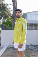 anushé pirani Recycled Cotton Men Cyber Lime Shirt