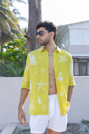 anushé pirani Recycled Cotton Men Cyber Lime Shirt