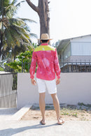 anushé pirani Recycled Cotton Men Fuschia/ Cyber Lime Shirt