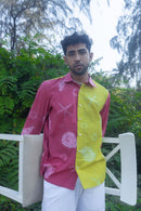 anushé pirani Recycled Cotton Men Fuschia/ Cyber Lime Shirt