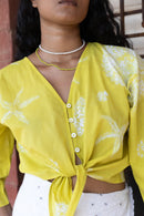 anushé pirani Recycled Cotton Women Cyber Lime Top