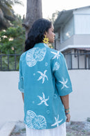 anushé pirani Recycled Cotton Women Tropical Teal Shirt