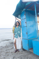 anushé pirani Recycled Cotton Women Tropical Teal Shirt