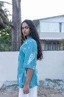 anushé pirani Recycled Cotton Women Tropical Teal Shirt