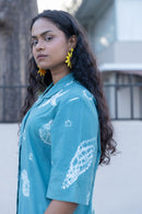 anushé pirani Recycled Cotton Women Tropical Teal Shirt