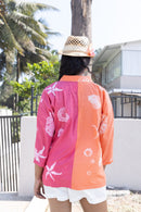 anushé pirani Recycled Cotton Women Tangerine/Fuchsia Shirt