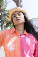 anushé pirani Recycled Cotton Women Tangerine/Fuchsia Shirt