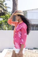 anushé pirani Recycled Cotton Women Tangerine/Fuchsia Shirt