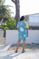 anushé pirani Recycled Cotton Women Tropical Teal/ Cyber Lime Shift