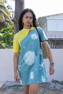 anushé pirani Recycled Cotton Women Tropical Teal/ Cyber Lime Shift