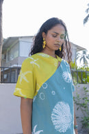 anushé pirani Recycled Cotton Women Tropical Teal/ Cyber Lime Shift