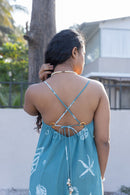 anushé pirani Recycled Cotton Women Tropical Teal Dress