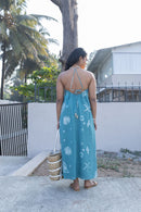 anushé pirani Recycled Cotton Women Tropical Teal Dress
