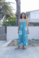 anushé pirani Recycled Cotton Women Tropical Teal Dress