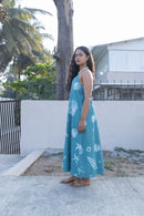 anushé pirani Recycled Cotton Women Tropical Teal Dress