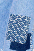 Un Denim - Sashiko Patchwork Mid Indigo Comfortable Women's Jeans