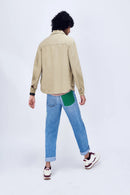 Un Denim - Distressed Mid Indigo Patchwork Men's Jeans