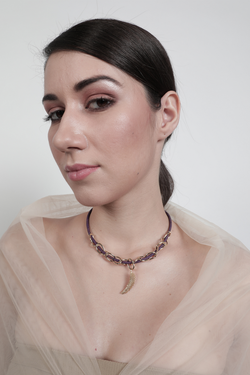 Foret Astral Cork Necklace in Purple