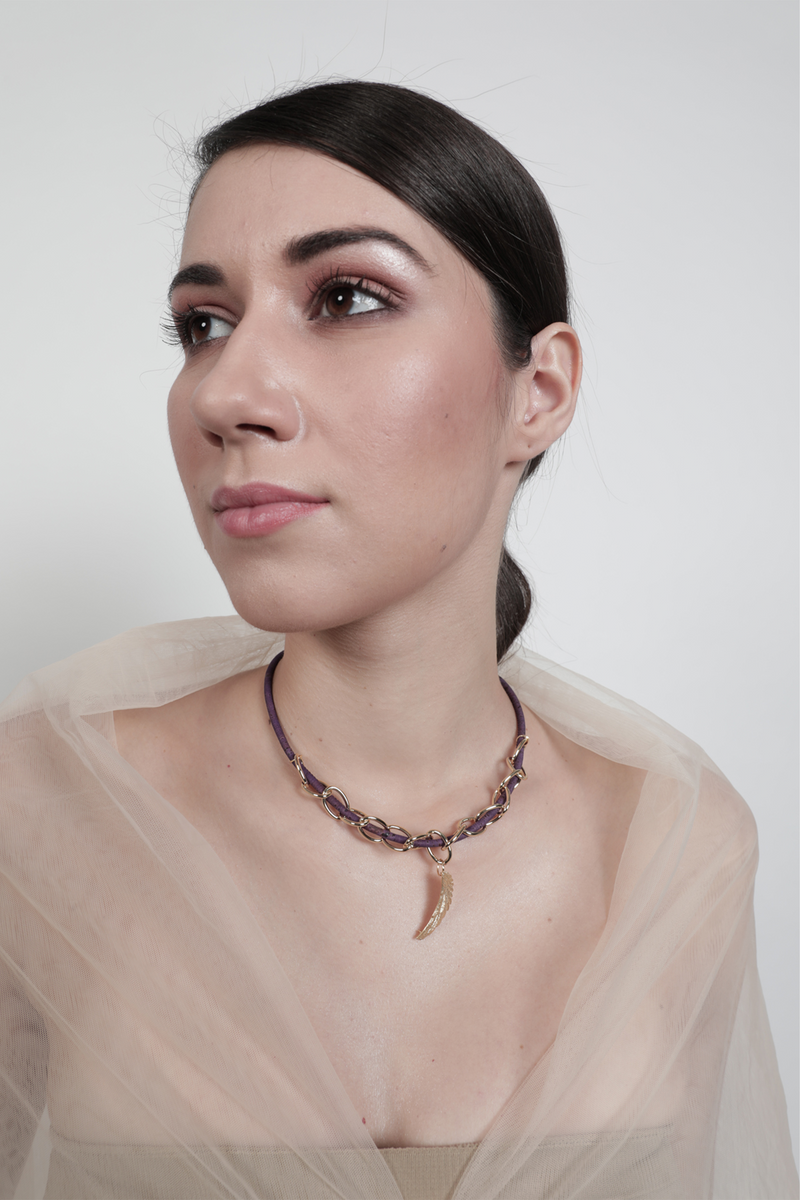 Foret Astral Cork Necklace in Purple