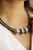 Foret Northern Lights Cork Necklace In Porcelain Ceramic