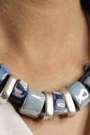 Foret Oceans Necklace In Cork And Ceramic Stones