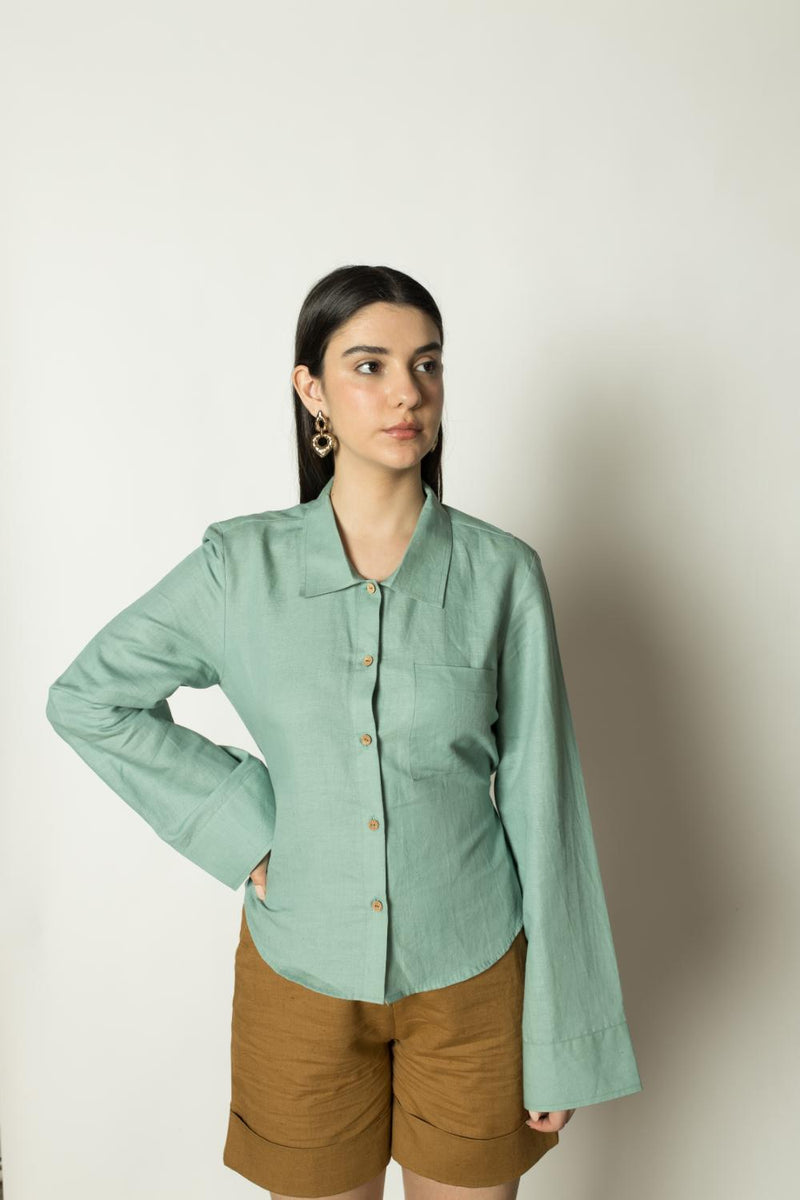 Anushé Pirani Hemp Cotton Women's Seafoam Shirt