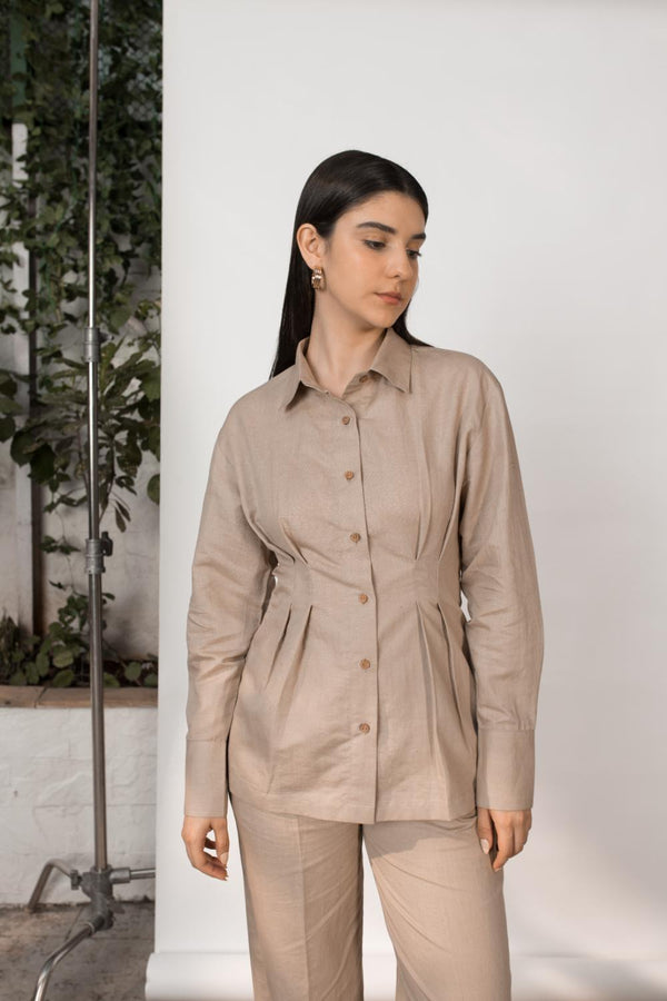 Anushé Pirani Hemp Cotton Women's Oatmeal Shirt