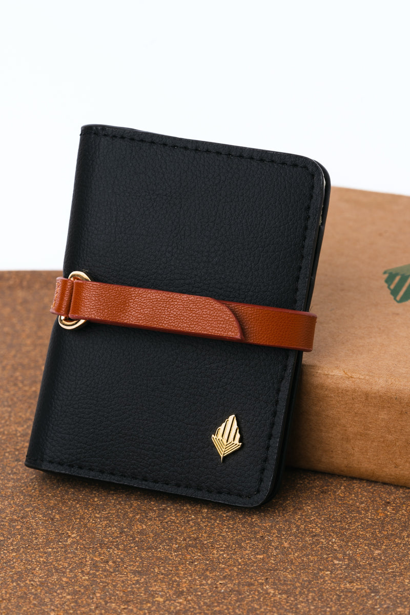 Green Hermitage Neith Unisex Black & Gingerbread Cardholder