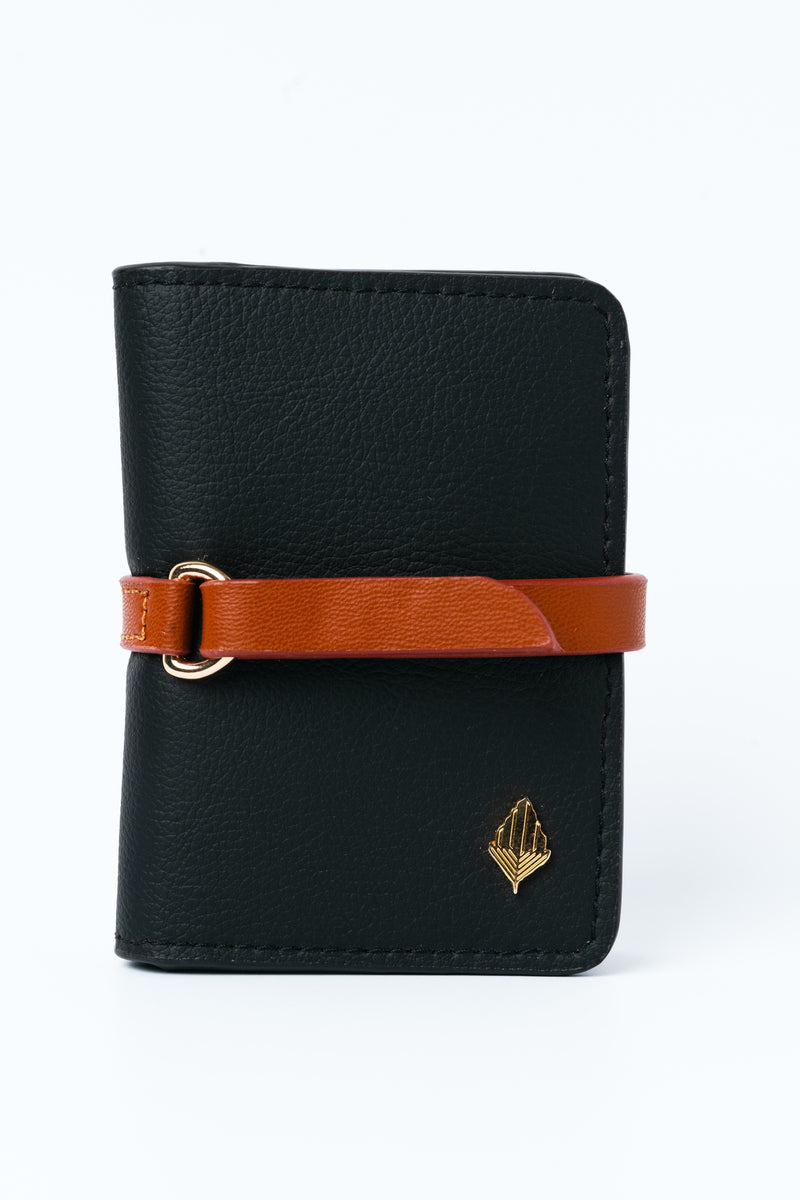 Green Hermitage Neith Unisex Black & Gingerbread Cardholder