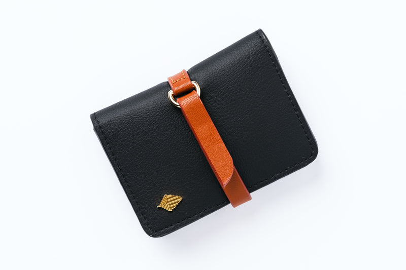 Green Hermitage Neith Unisex Black & Gingerbread Cardholder