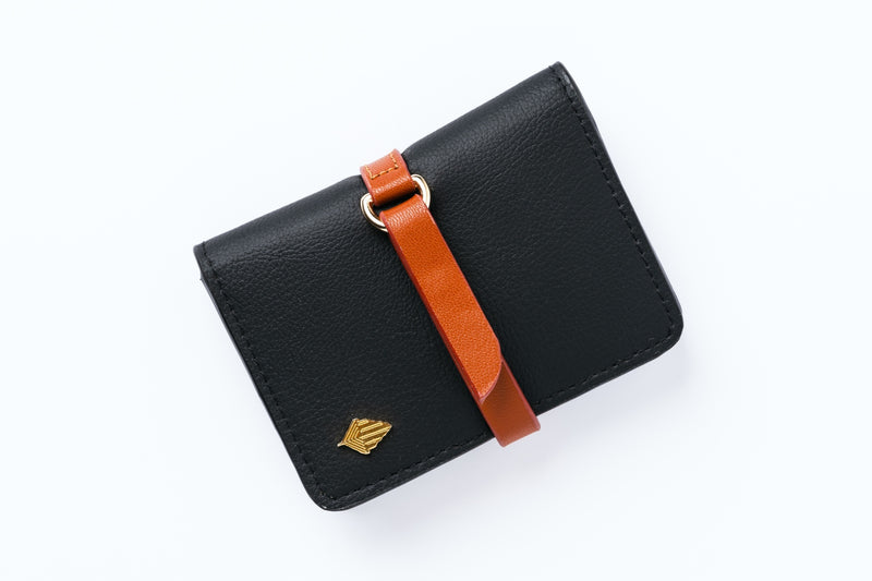 Green Hermitage Neith Unisex Black & Gingerbread Cardholder