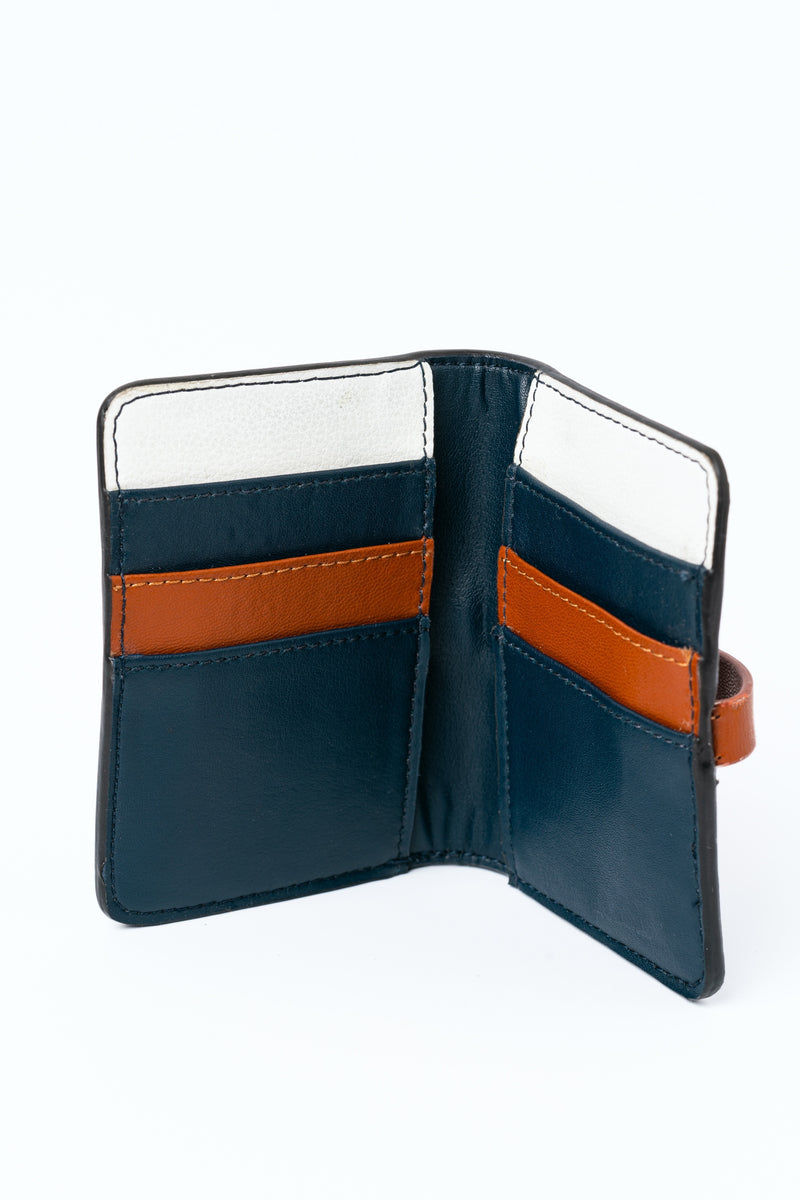 Green Hermitage Neith Unisex Blue & Gingerbread Cardholder