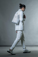 Anushé Pirani Handwoven Cotton Men's White Pant