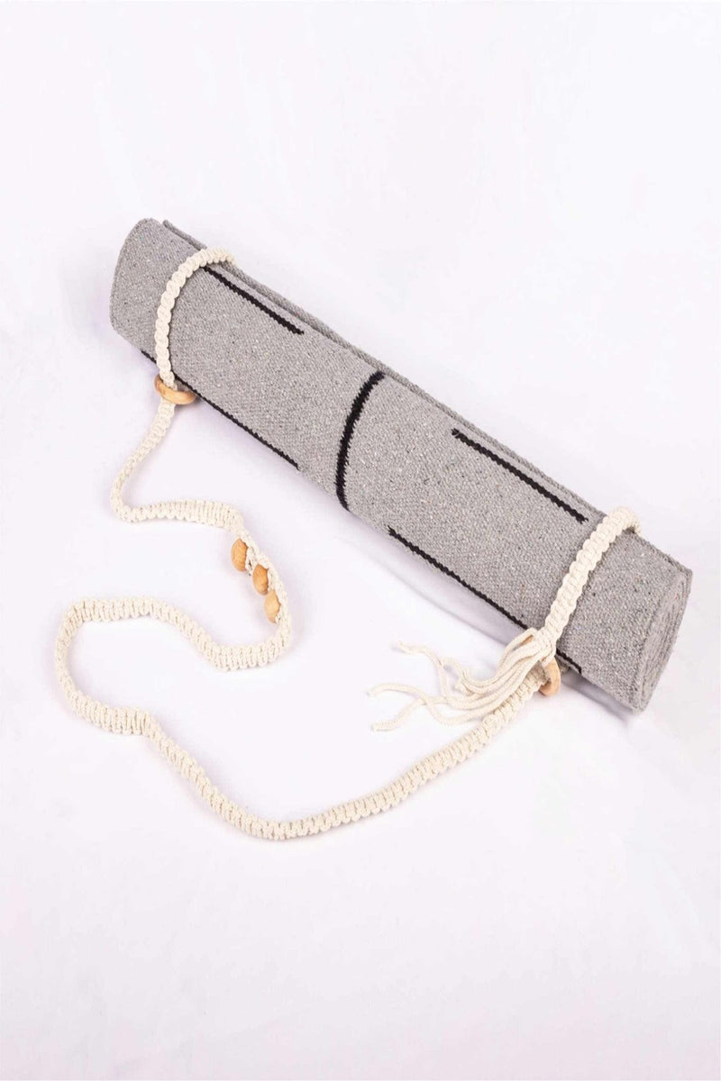 DVAAR COTTON YOGA MAT - GEMSTONE SERIES 100%COTTON WASHABLE CLOTH BACKING MADE IN INDIA 5 MM WITH CARRYING STRAP AND BAG COLOUR PEARL GREY