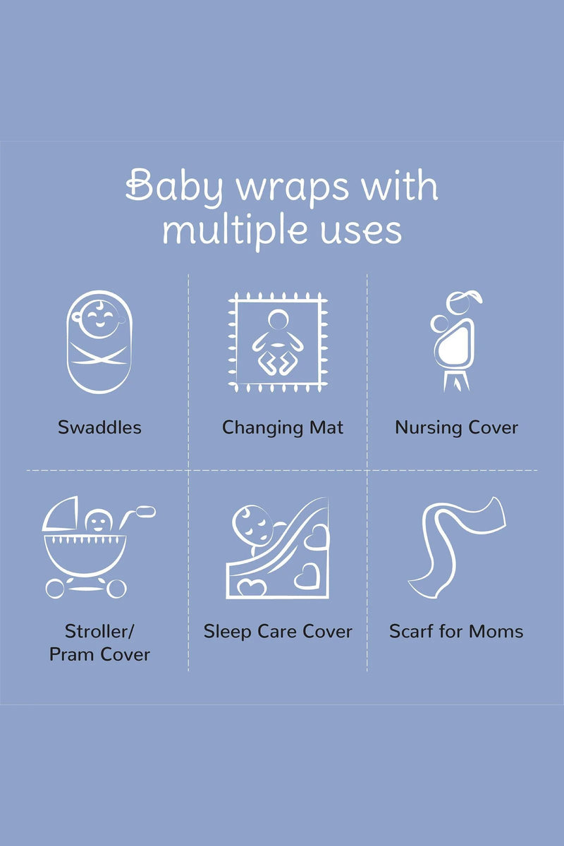 Tinylane Grey Crowns Organic Bamboo Baby Swaddle | 120 x 120 cm