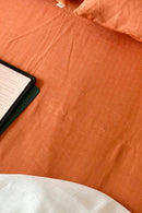 Sawera - Rust Orange Hemp Bedsheet Set