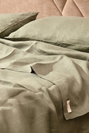 Bugyal - Olive Green Hemp Bedsheet Set