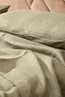 Bugyal - Olive Green Hemp Bedsheet Set