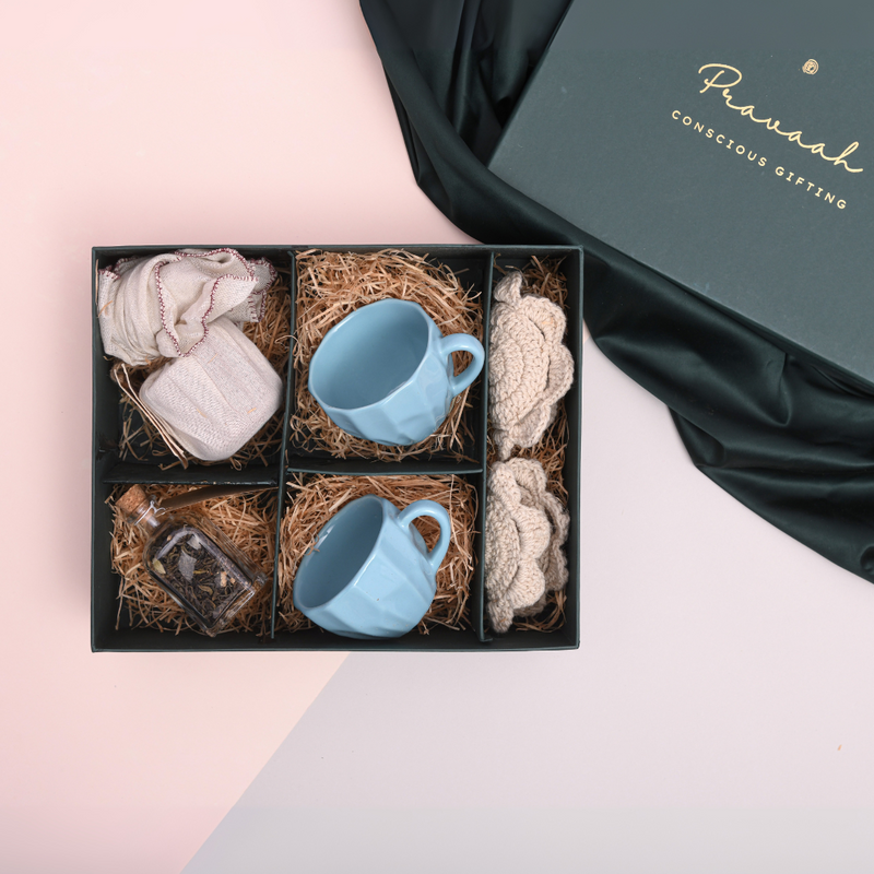 Pravaah Tea for Two Festive Gift Box | Luxury Handmade Hamper