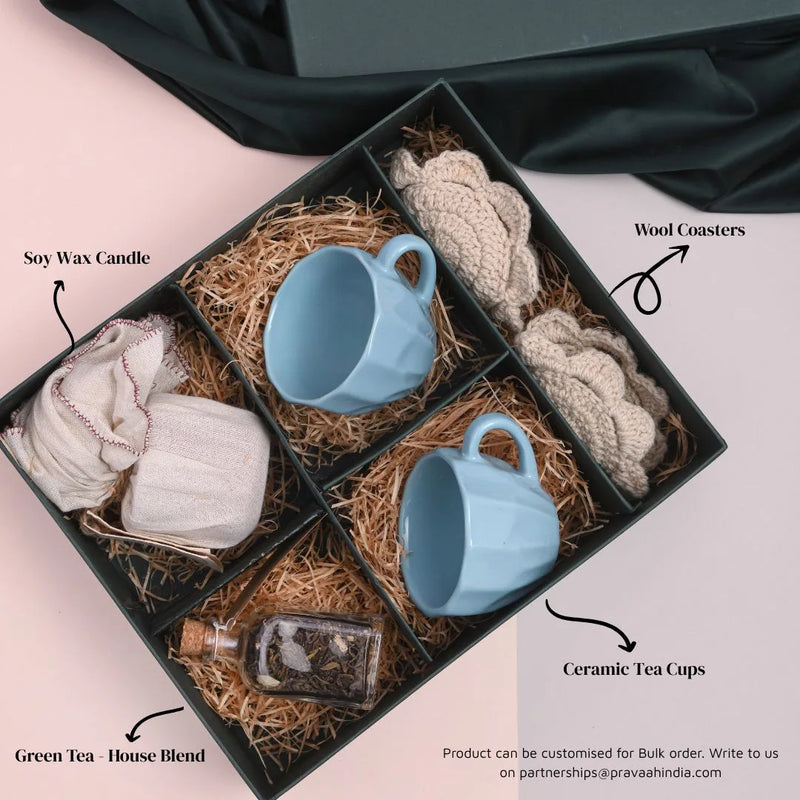 Pravaah Tea for Two Festive Gift Box | Luxury Handmade Hamper