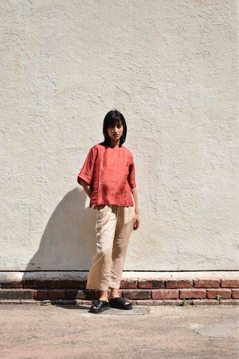 With N. Patch Top-Red