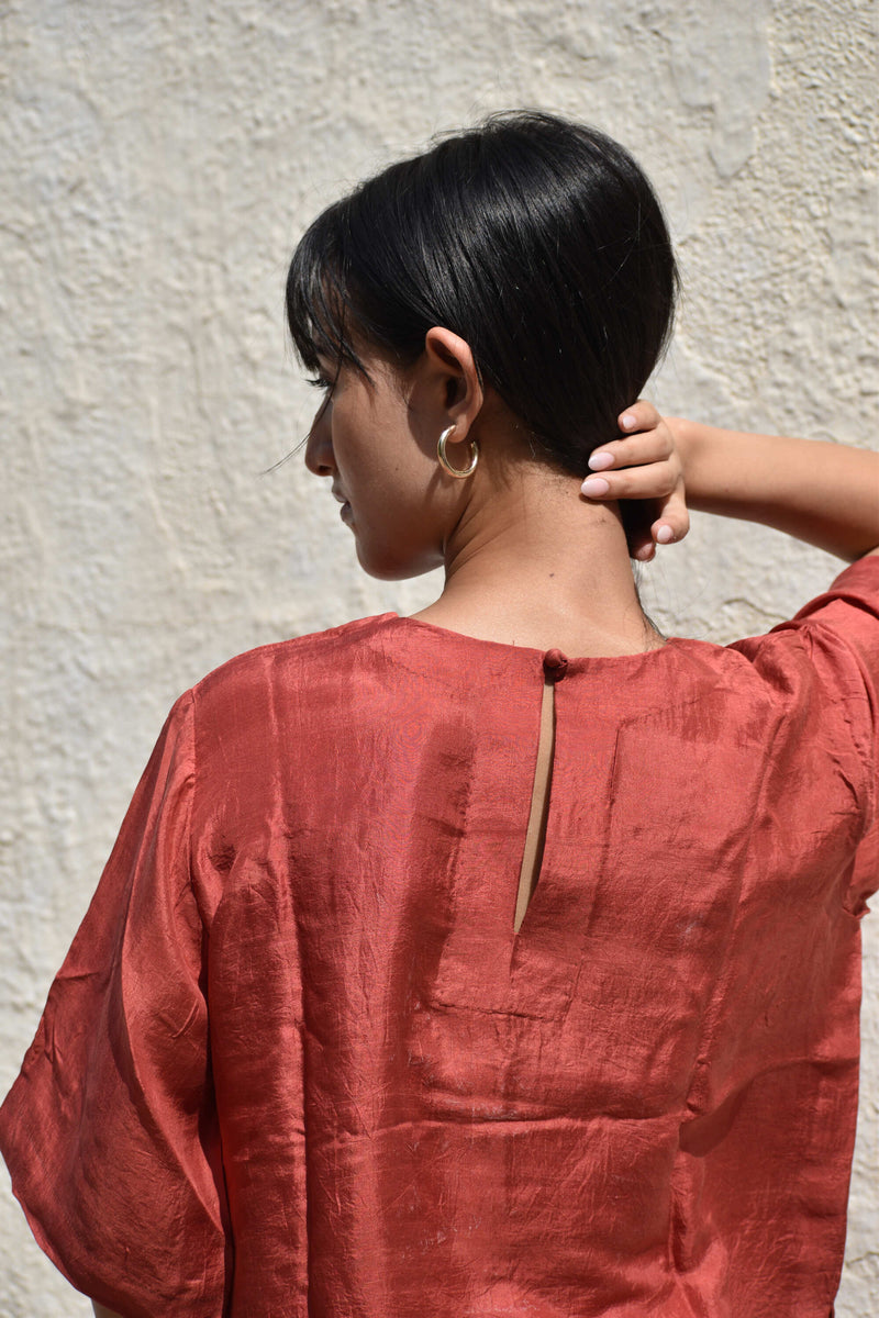 With N. Patch Top-Red