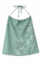 JOD Cotton Womens Mint Green Phool Floral Tank Top