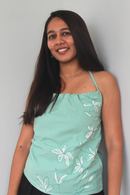 JOD Cotton Womens Mint Green Phool Floral Tank Top