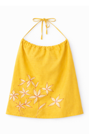 JOD Cotton Womens Yellow Phool Floral Tank Top