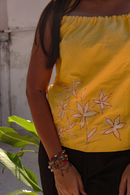 JOD Cotton Womens Yellow Phool Floral Tank Top