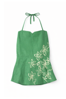 JOD Cotton Womens Green Phool Halter Neck Tops